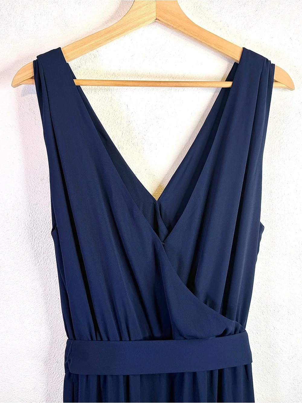 Aritzia Babaton Maximillian Belted Wide Leg Sleeveless Jumpsuit Navy Blue Size L